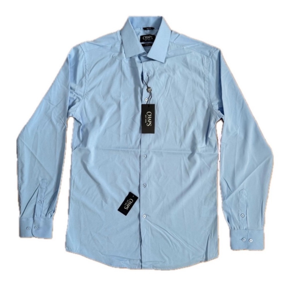 Chaps Men's Light Blue Long Sleeve Button
Down Dress Shirt